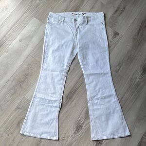Seven7 White Flare Jeans Size 16
